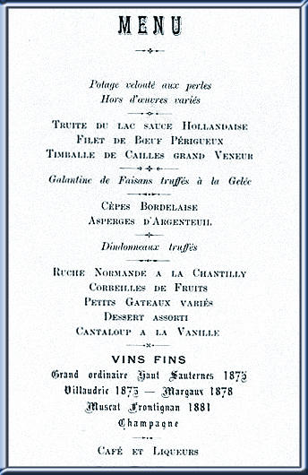 menus 1900 