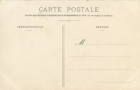 Dos séparé : Carte éditée aprés décembre 1903