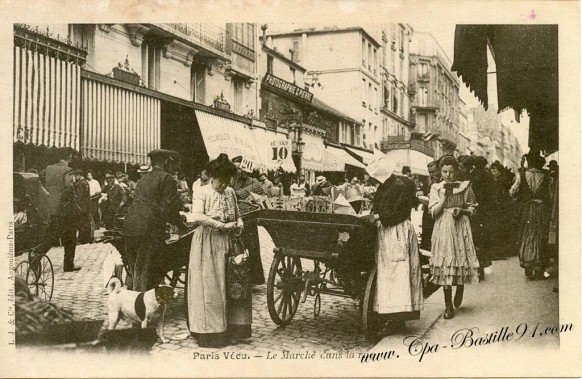 Paris Vecu-Le Marche dans la rue -avec petit chien - Cliquez sur la carte pour l’agrandir et en voir tous les détails