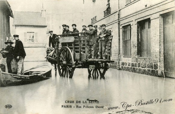 Gaz de Paris-Rue Félicien David-La crue de la Seine - Cliquez sur la carte pour l’agrandir et en voir tous les détails