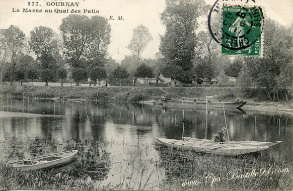 Gournay - La Marne au Quai des Patis - Les pêcheurs - cliquez sur l’image pour l’agrandir