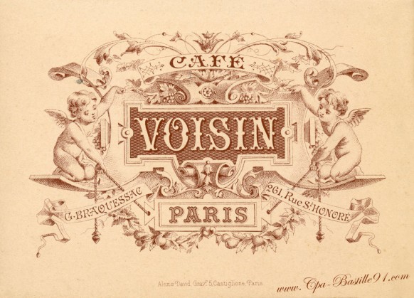 Menu du 25 janvier 1902 au café Voisin-Paris - Cliquez sur la carte pour l’agrandir et en voir tous les détails