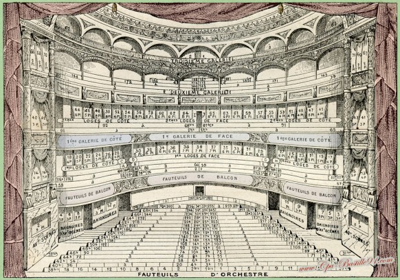 Plan du théâtre de l'Odéon en 1909 - Cliquez sur la carte pour l’agrandir et en voir tous les détails