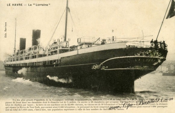 Le Havre- le plus grand Paquebot-La Lorraine - Cliquez sur la carte pour l’agrandir et en voir tous les détails