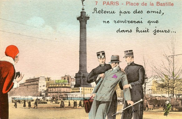 Paris-Place de la Bastille-retenu par des amis