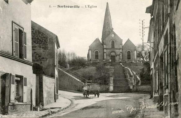 78- Sartrouville - l'église et le tombereau