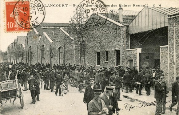 Billancourt-Sortie des ouvriers des usines Renault