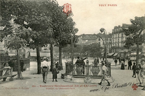 Tout Paris-Boulevard Menilmontant-station du metropolitain