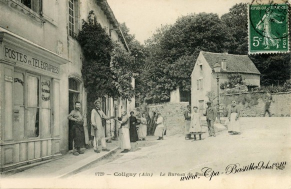 Carte-postale-ancienne-Coligny-Le Bureau de Poste