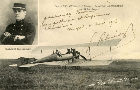 arte-postale-ancienne-Etampes-Aviation-Le sergent Schneider