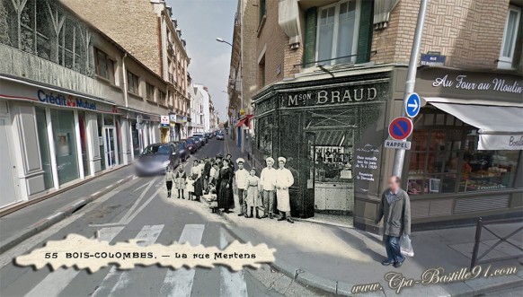 Bois-Colombes - La rue Mertens - Pâtisserie Braud - d'hier à Aujourd'hui  