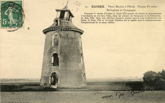 Carte-postale-Ancienne-Guines-Vieux Moulin à l'huile