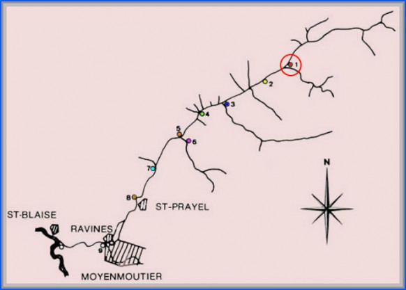 Répartition des scieries de la vallée de la Ravine