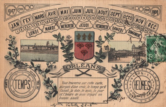  Carte-Postale-Ancienne-Orleans-jour-de-départ-en-bonne-santé