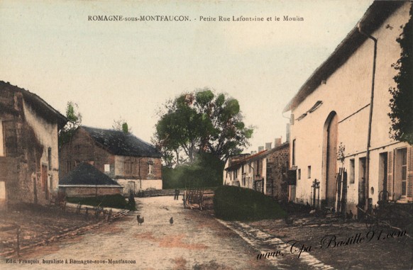 Romagne-sous-Montfaucon-Petite-rue-Lafontaine-et-le-Moulin