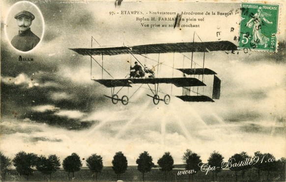 Philippe-BILLE-Aviateur-biblan-H-Farman-en-plein-vol