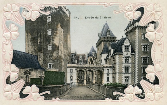 Pau-Entree du château - Carte Gaufrée 