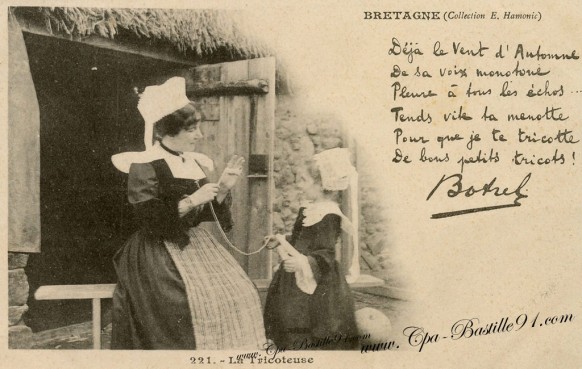 Carte Postale Ancienne- Bretagne - Théodore Botrel - la Tricoteuse 