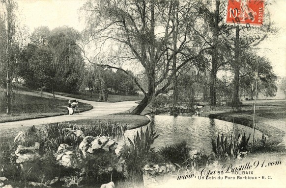 Roubaix - Un Coin du Parc Barbieux en 1910