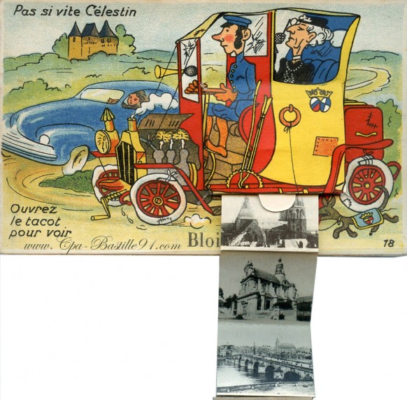 Cartes postales Anciennes à système-Blois-pas si vite Célestin