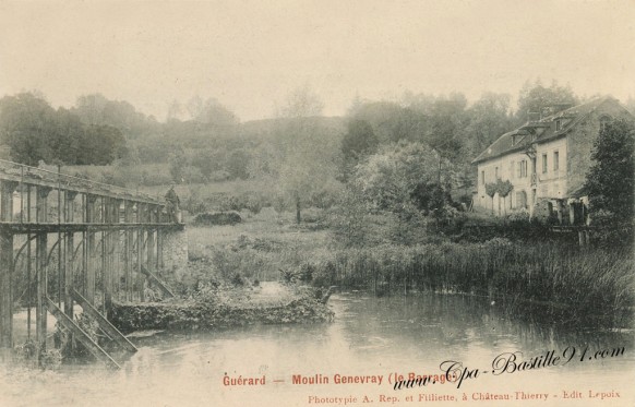 Carte-postale-Ancienne-Guérard-Moulin-Genevray-Le-Barrage