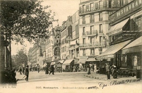 Montmartre-Boulevard-de-Clichy-et-coin-Lepic.