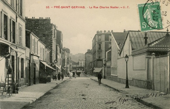 Carte-postale-Ancienne-Pré-saint-Gervais-La-rue-charles-Nodier