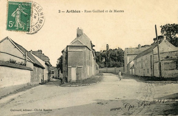 Carte postale Ancienne de Arthies-Rue Gaillard et de Mantes