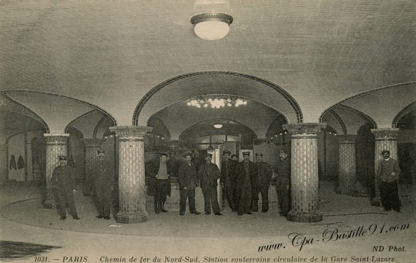 Chemin-de-fer-du-Nord-sud-Station-souterraine-circulaire-de-la-gare-saint-Lazare