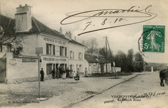 Carte-postale-Ancienne-Villecresne-La-grande-Route