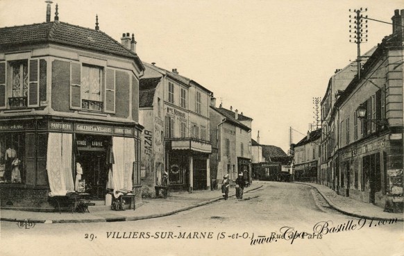 Carte-postale-Ancienne-Villiers-sur-marne-Rue-de-Paris