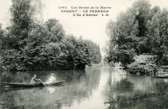 Carte postale Ancienne-Nogent-Le perreux-Les bords de la Marne-l'ile d'amour