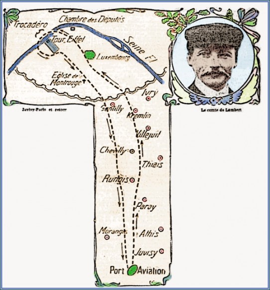 Parcours de Port Aviation - Paris - Port Aviation en 1909