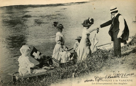 Carte Postale Ancienne - De Champigny sur Marne à la Varenne - Le débarquement des Anglais