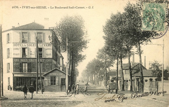 carte-postale-Ancienne-Ivry-sur-seine-Le-boulevard-sadi-Carnot