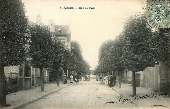 Carte Postale Ancienne - Ablon - La Rue de Paris