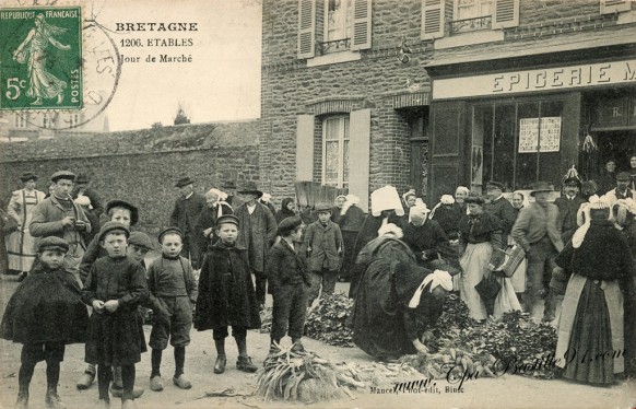 Carte Postale Ancienne - Bretagne Etables jour de Marché - Cliquez sur la carte pour l’agrandir et en voir tous les détails 