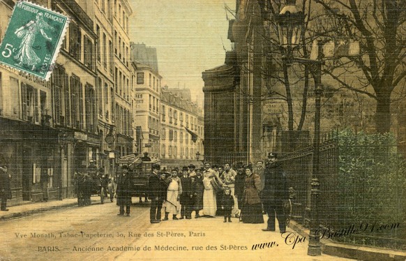 carte-postale-Ancienne-Paris-ancienne-académie-de-medecine-rue-des-St-péres