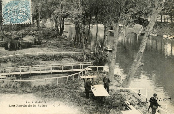 Carte Postale Ancienne de Poissy - Les Bords de la Seine