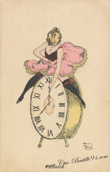 Carte-Postale-Ancienne-Taximètre de l'illustrateur Georges Mouton