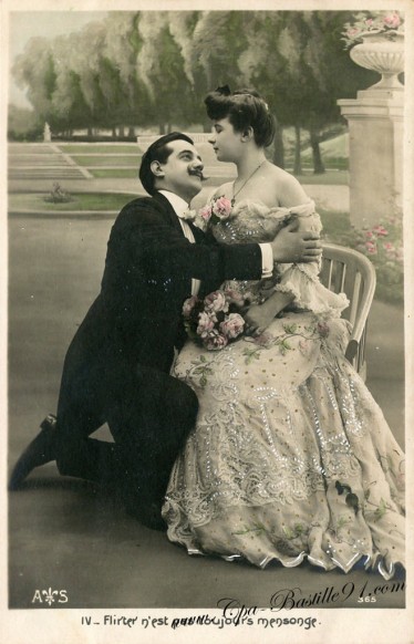 Carte postale Ancienne-le flirter4