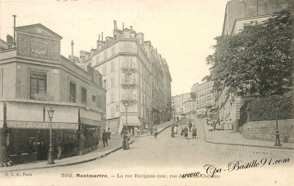 Carte Postale Ancienne - Paris -Montmartre - La rue Ravignan