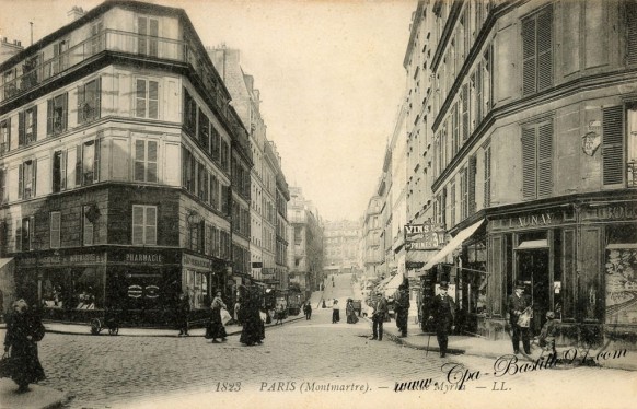 Carte Postale Ancienne-Paris - Montmartre - la rue Myrha 