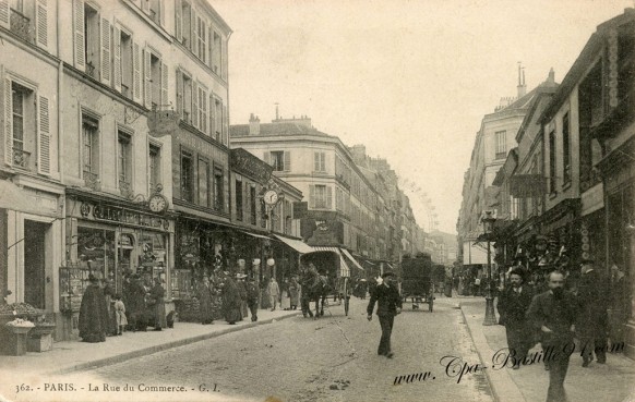 Carte Postale Ancienne - Paris la rue du Commerce