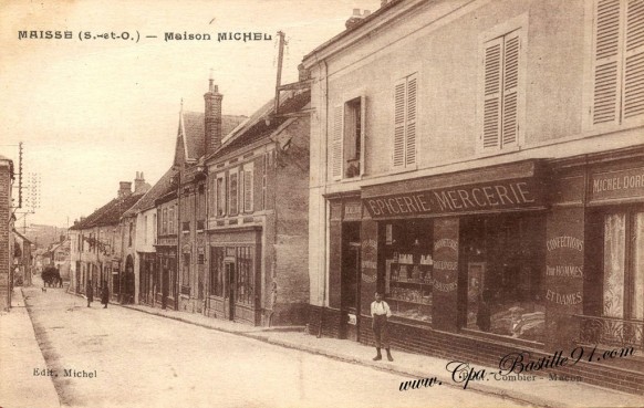 Carte Postale Ancienne - Maisse - Maison Michel - Epicerie Mercerie