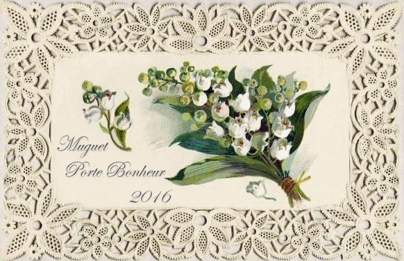 carte postale Muguet porte Bonheur 2016