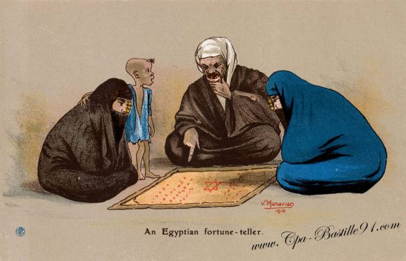 Cartes Postales de l’illustrateur Manavian en 1916 - An Egyptian fortune-teller