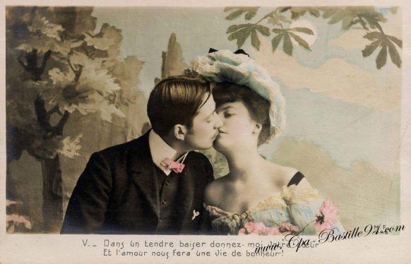 Carte-Postale-Ancienne-les-amoureux