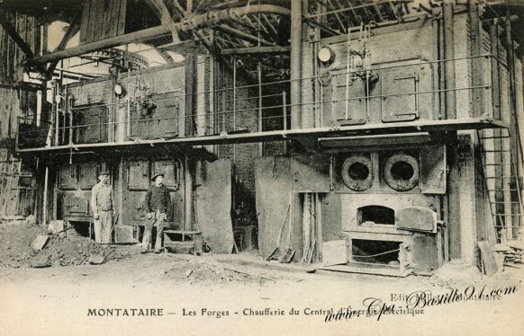 Cartes postales anciennes - Montataire - Les forges chaufferie du centrale d'énergie électrique 