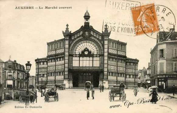 Carte Postale Ancienne - Auxerre le Marché couvert